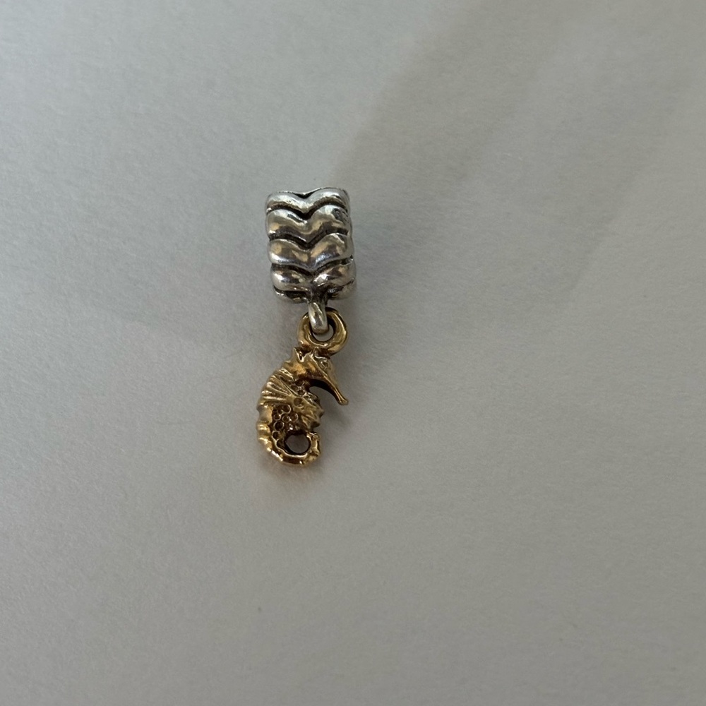 Pandora Gold and Silver Seahorse Charm